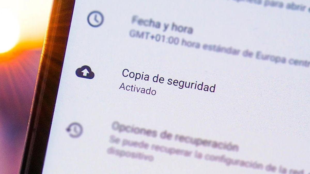 Actualización Android de copias de seguridad