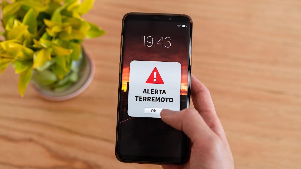 Teléfono detectando seísmo