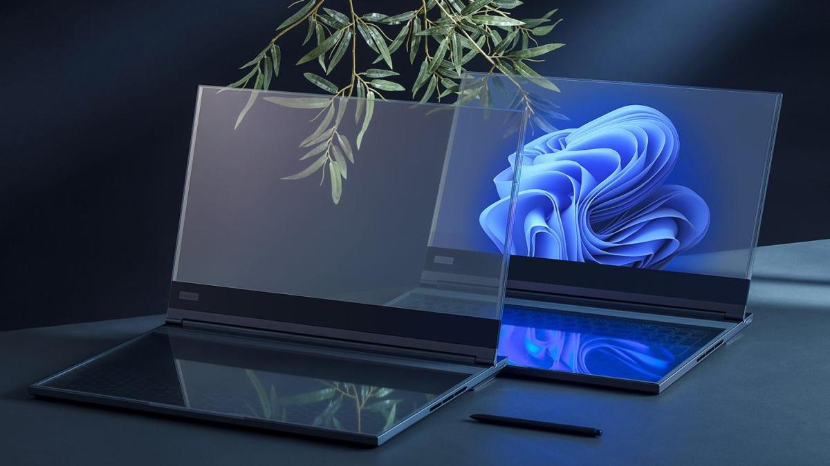 Portátil con pantalla transparente de Lenovo