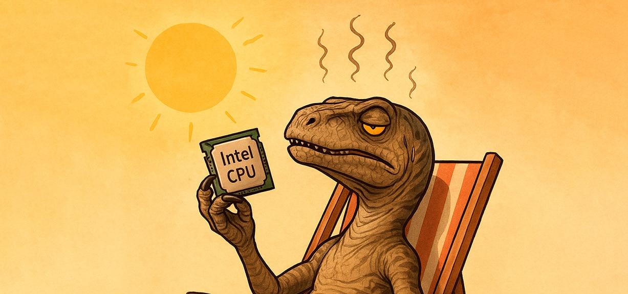 procesador Intel en funcionamiento con altas temperaturas