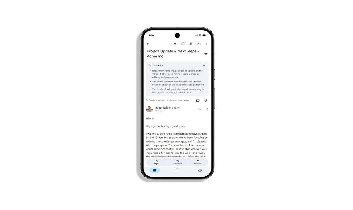 Tarjetas Gemini en Gmail