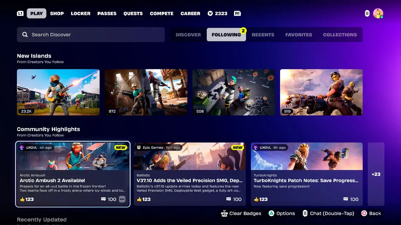 Sponsored Row en Fortnite Descubrir