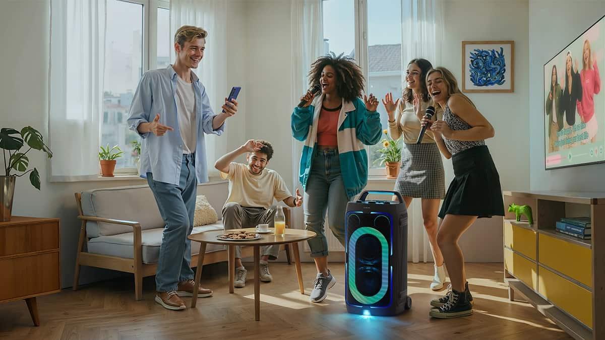 Samsung Sound Tower conexiones y batería
