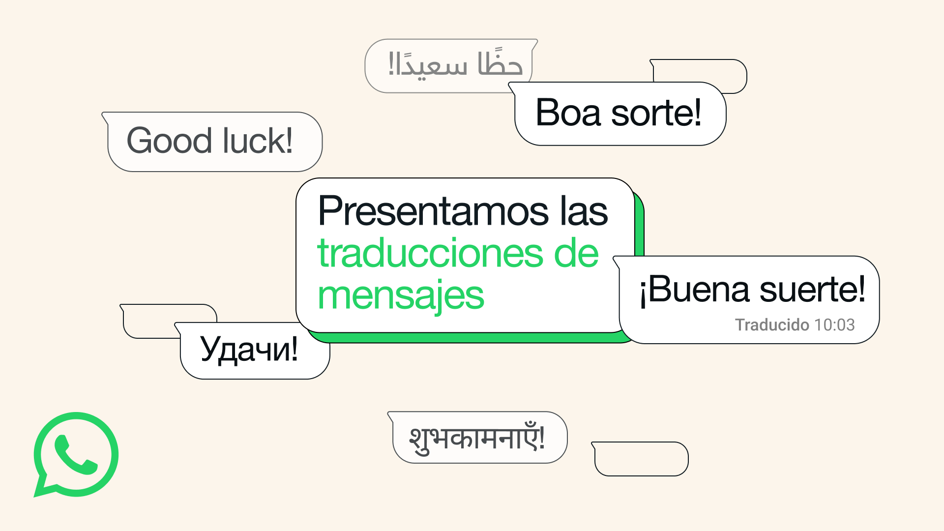 Opciones de traducción en WhatsApp