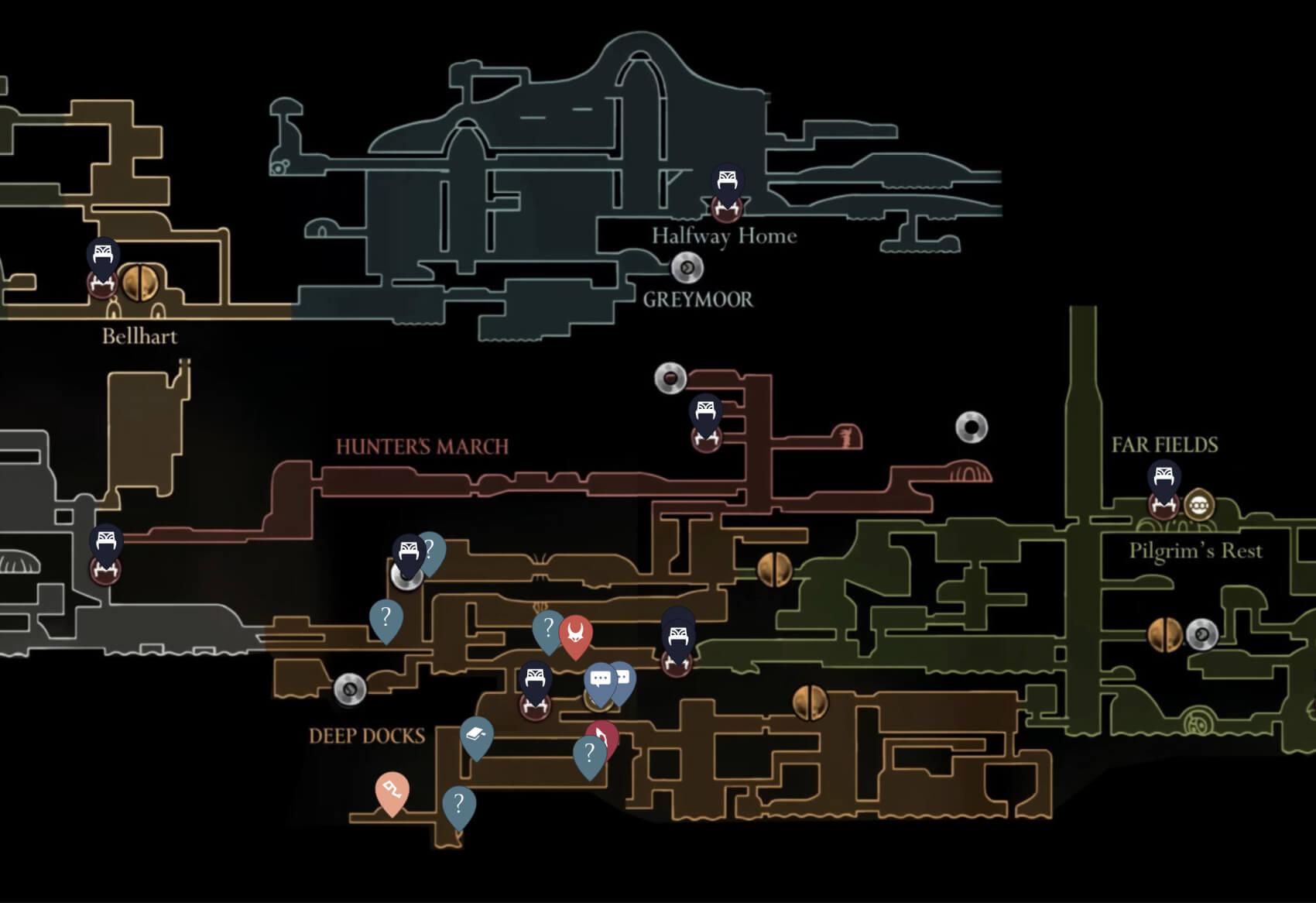 Mapa interactivo de Silksong