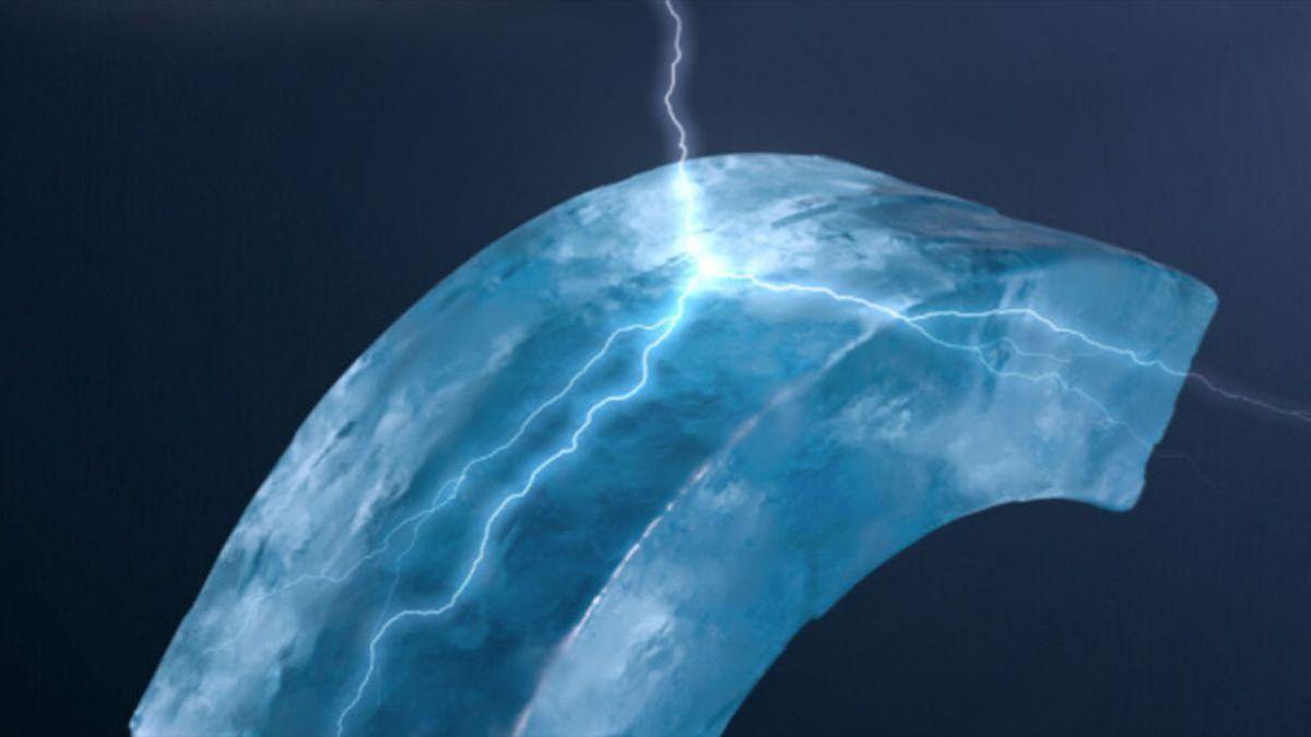 Electricidad al doblar el hielo