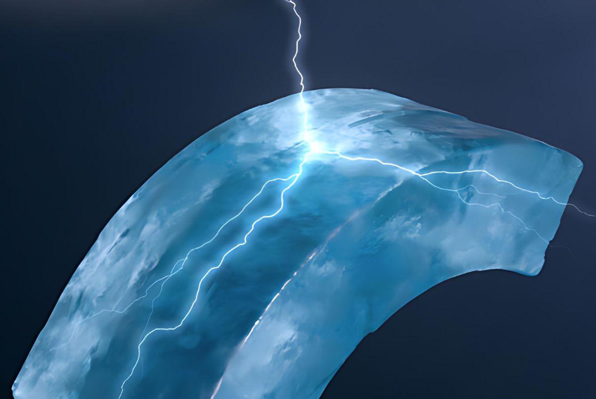 Hielo flexoeléctrico y deformación