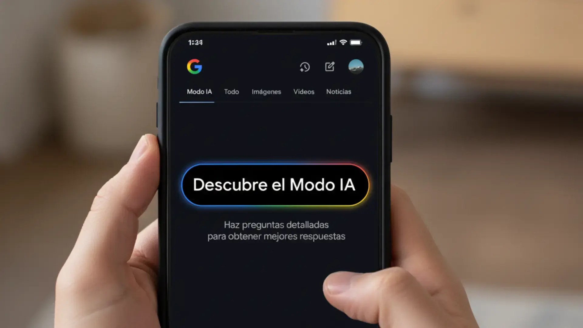Modo IA de la búsqueda de Google en España