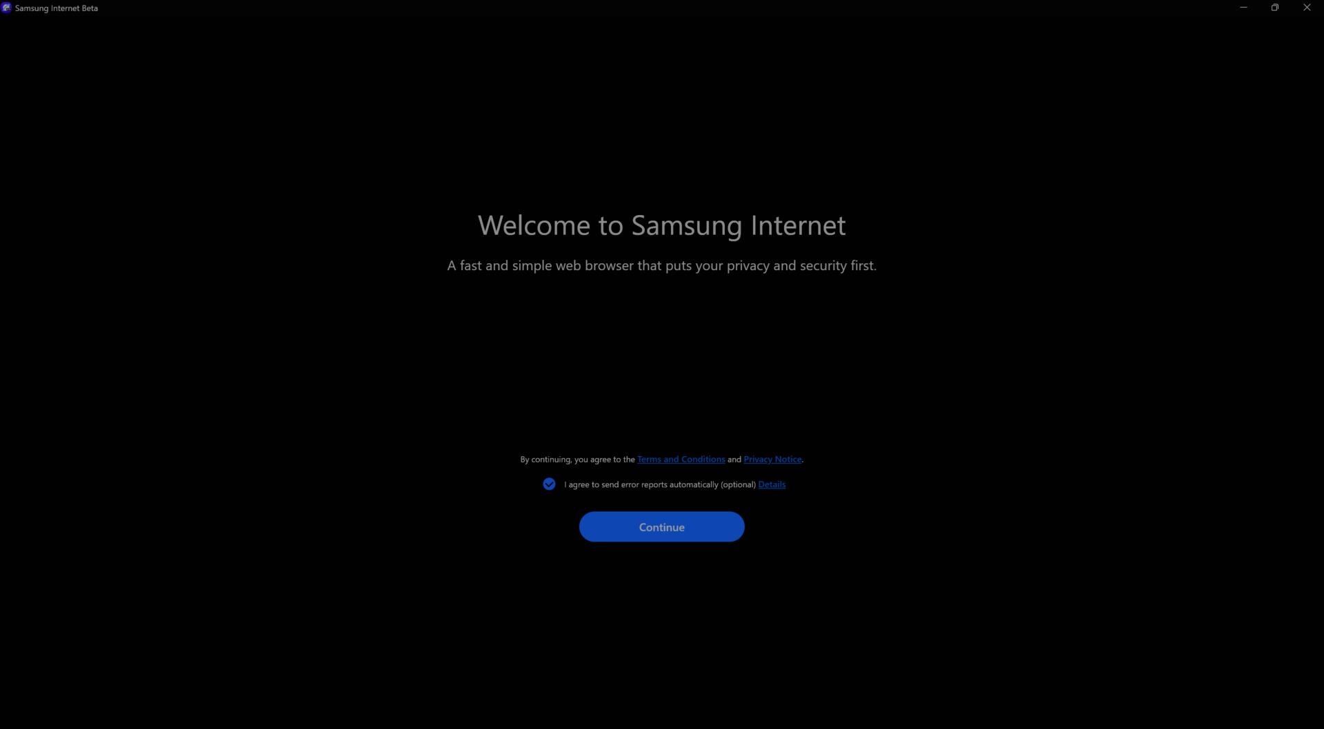 Experiencia de Samsung Internet para PC con Windows