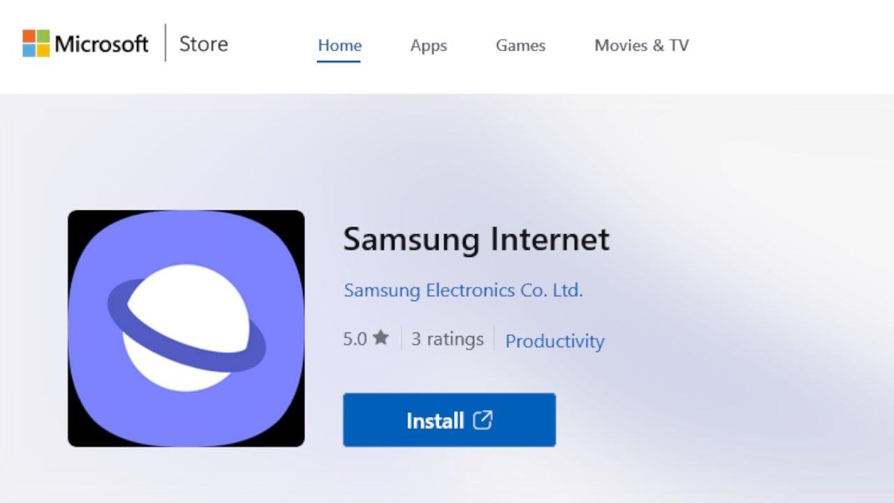 Navegador Samsung Internet para PC con Windows