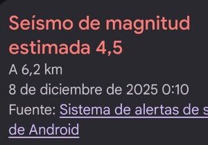 alerta de Google que llegó a los móviles Android por el terremoto de Vitoria