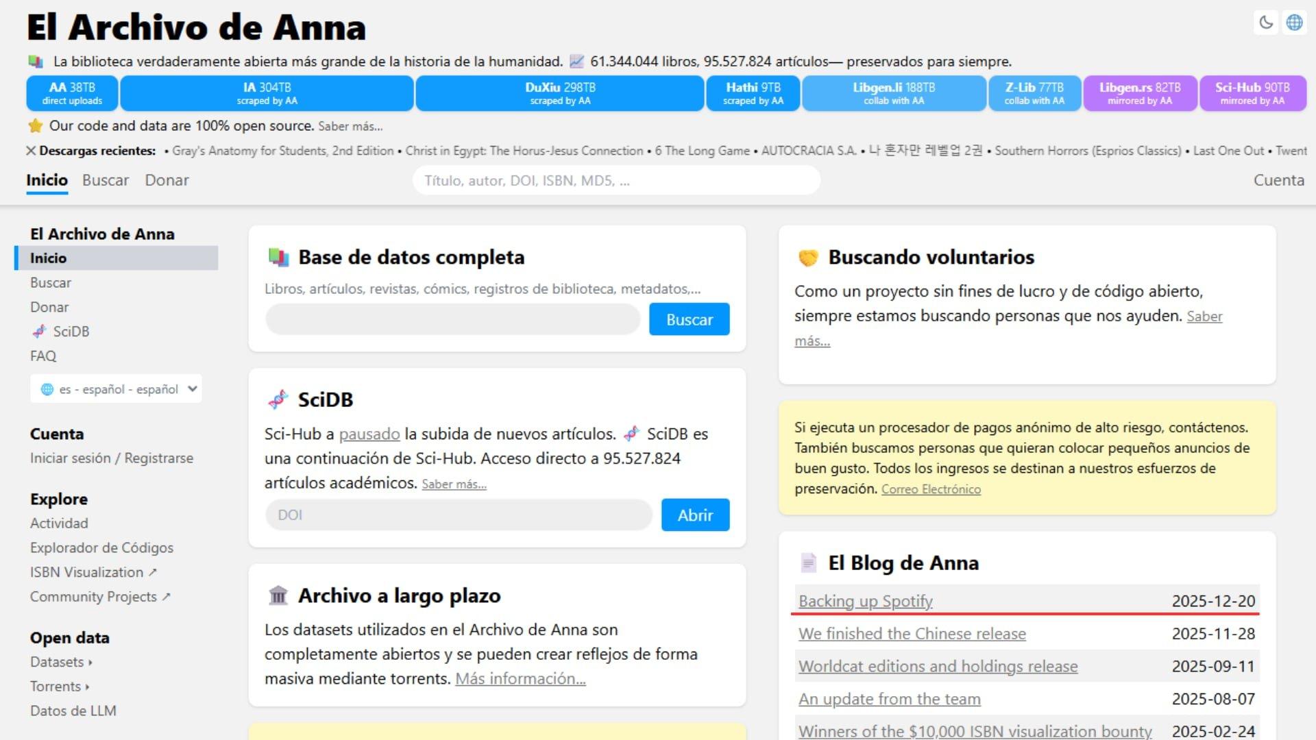 Detalle técnico del hackeo del catálogo de Spotify