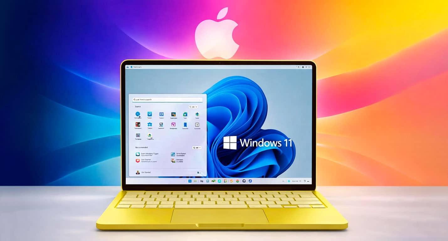 Portátil Mac ejecutando Windows 11 ARM