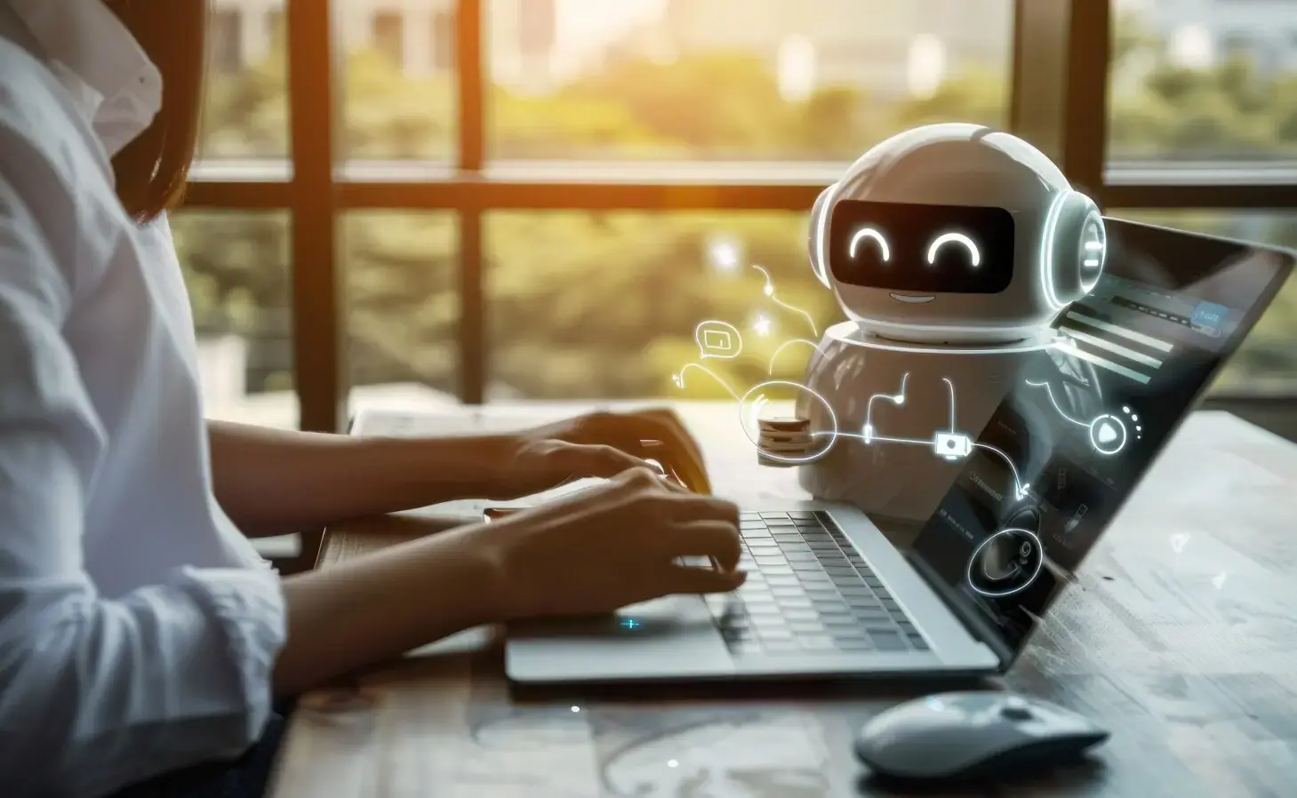 Ilustración de agentes inteligentes IA Ilustración de agentes inteligentes IA