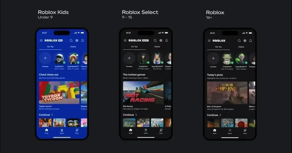Configuración de cuentas Roblox Kids y Select Configuración de cuentas Roblox por niveles de edad