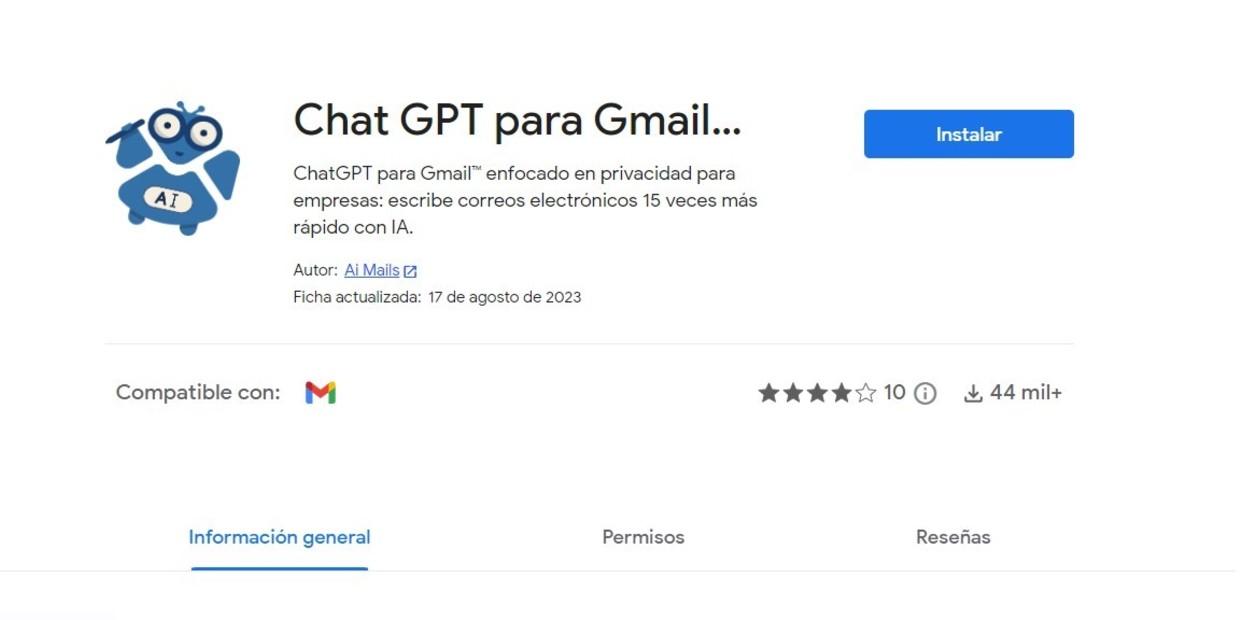 ChatGPT integrado en Gmail