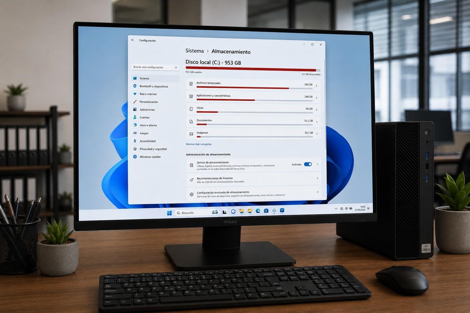Comprobar almacenamiento en Windows 11