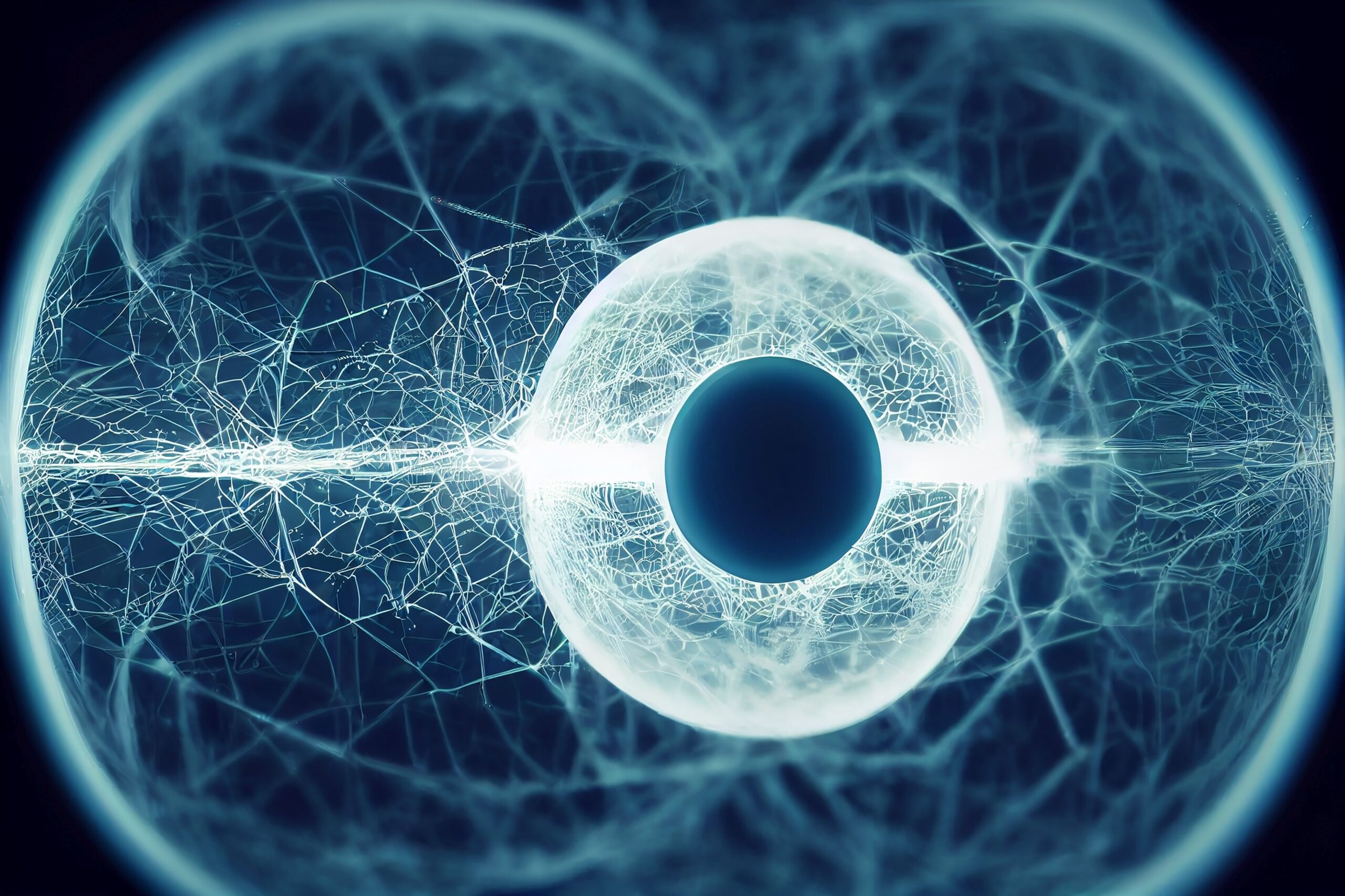Ojo futurista digital que representa las capacidades multimodales de visión y análisis de imágenes de ChatGPT.