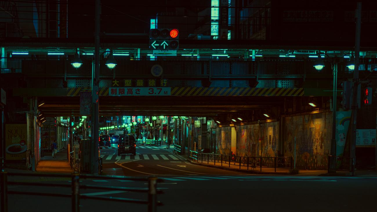 Semáforo azul en Japón