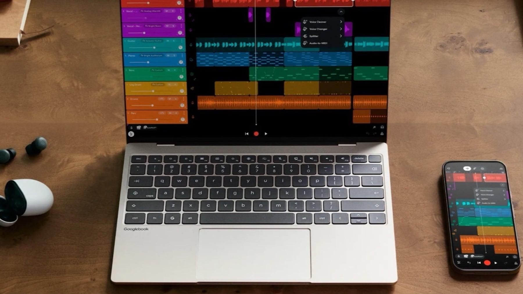 Googlebook con teclado retroiluminado