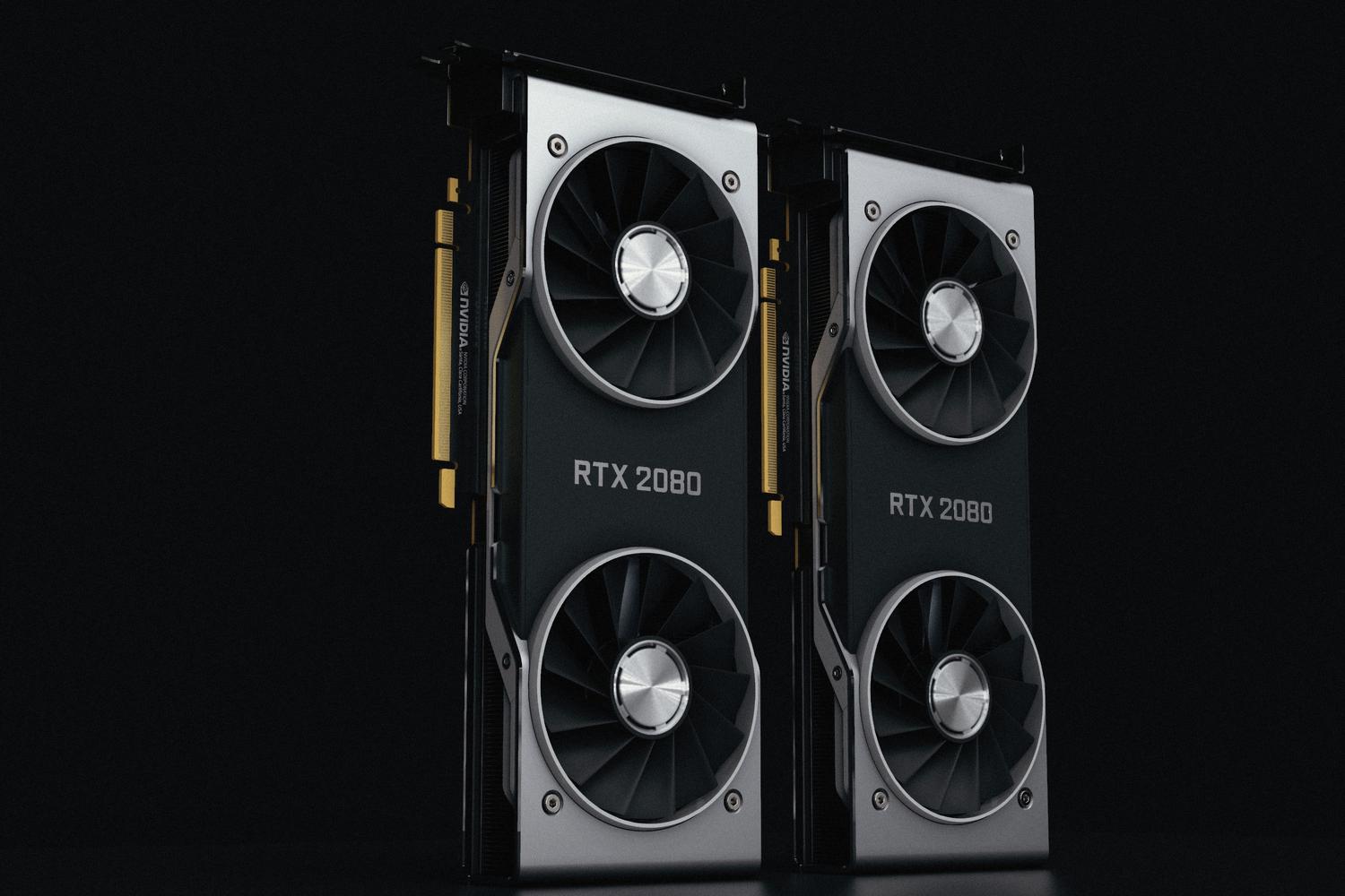 Крупный план видеокарт NVIDIA RTX, основных компонентов, необходимых для использования таких технологий, как DLSS и генерация кадров.