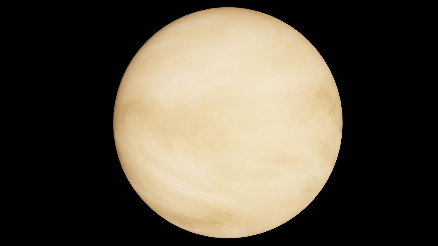 Imagen detallada del planeta Venus desde el espacio, mostrando su característica atmósfera amarillenta.