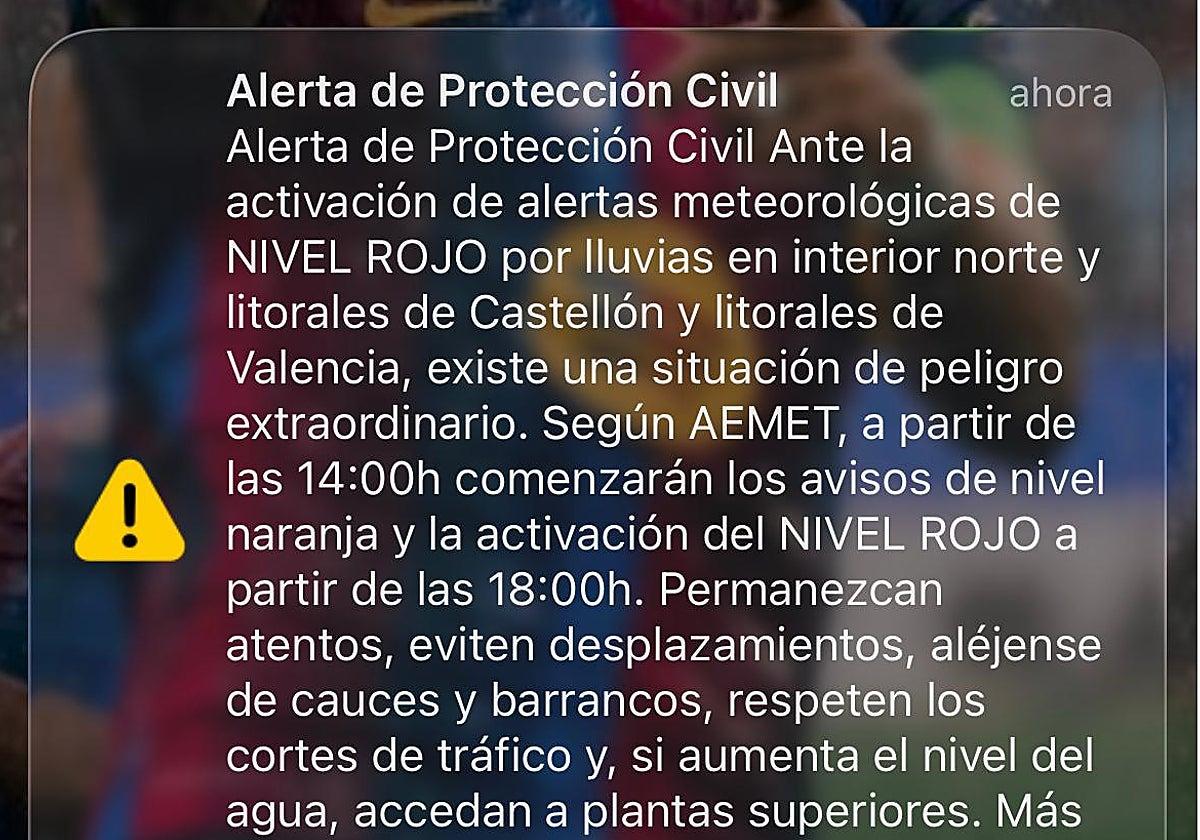 Aviso ES-Alert por emergencia meteorológica